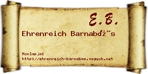 Ehrenreich Barnabás névjegykártya